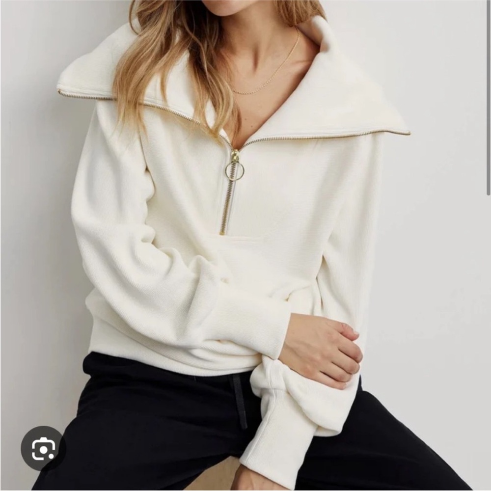Varley Vine Ottoman Half Zip Pullover Ivory size small